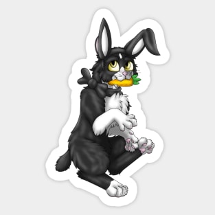 Bobtail BunnyCat: Tuxedo Bicolor (Black) Sticker